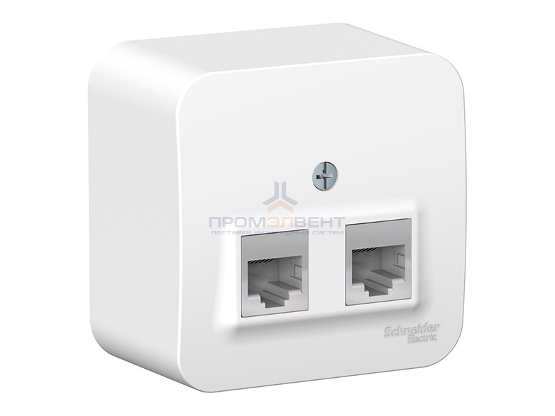 Розетка 2-ая компьютерная RJ45 кат.5E Blanca Schneider Electric белая изол.пластина