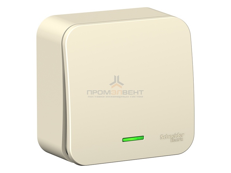 Выключатель 1-клавишный с подсветкой (cх.1) Blanca Schneider Electric 10А 250В молочный