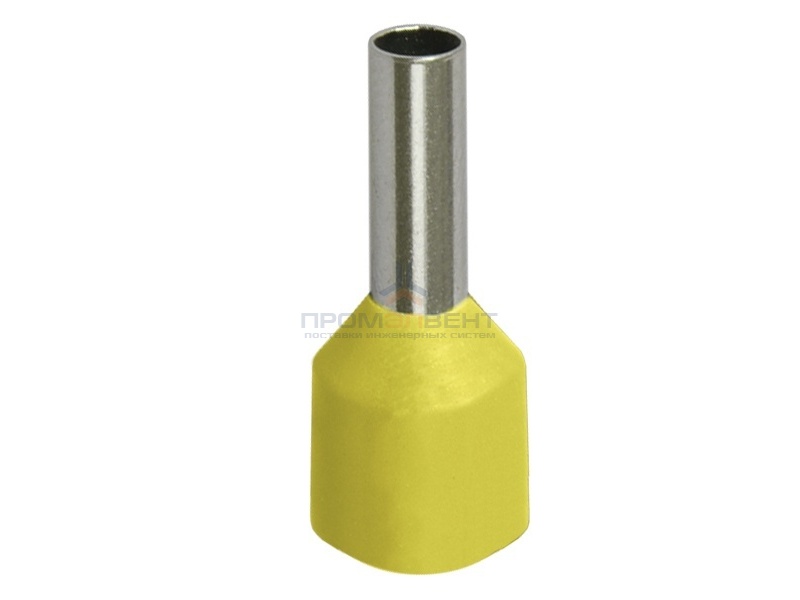 Наконечник кабельный НШвИ 1,0-8 с изолированным фланцем желтый Е1008 (100шт) ИЭК