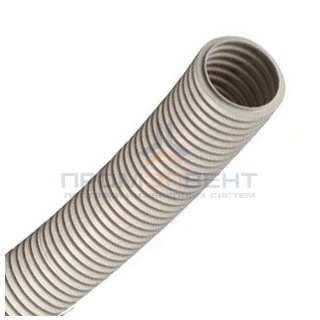 Труба ПВХ гофрированная DKC д.16мм, лёгкая с протяжкой, цвет серый [бухта 25м]