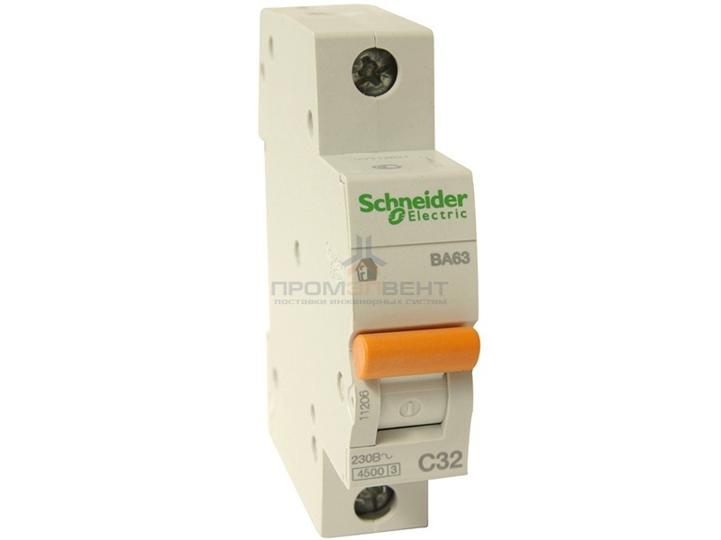 Автоматический выключатель Schneider Electric ВА63 1п 6A C 4,5 кА (автомат)